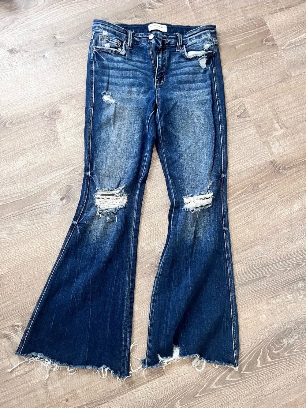 Flying Monkey Distressed Dark Flare Jeans 29